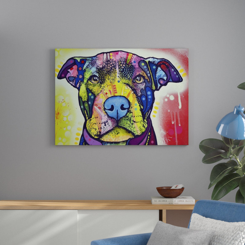 «Love-A-Bull» par Dean Russo - impression, H 32 po x l 44 po x P 1 po, Cadre blanc