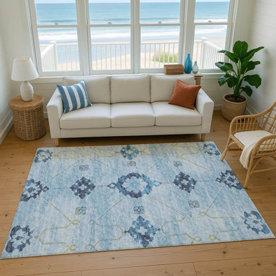 Tapis bleu Taquoia AMF122 lavable à la machine de qualité supérieure