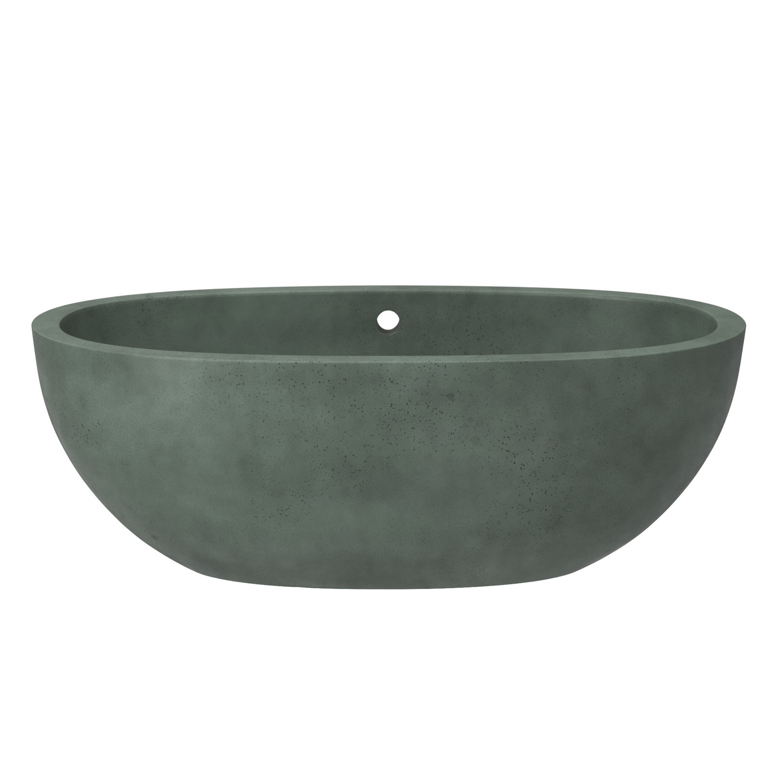 Avalon NativeStone Concrete Freestanding Oval Soaking Bathtub, 21" H x 36" W x 62" L, Forest