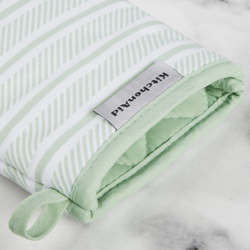 KitchenAid Albany Mini Oven Mitt, Light Green, 5.5" W x 8.5" L