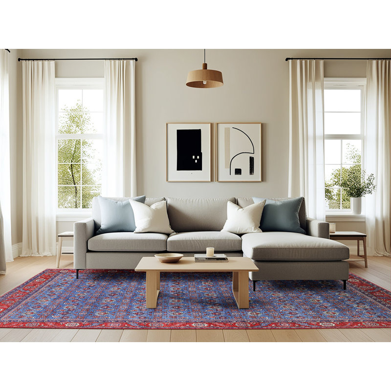 Tapis oriental bleu, Rectangle 6 pi x 9 pi