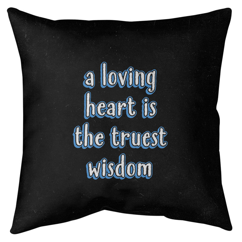 Coussin de sol amour & sagesse, 28 po x 28 po, Bleu