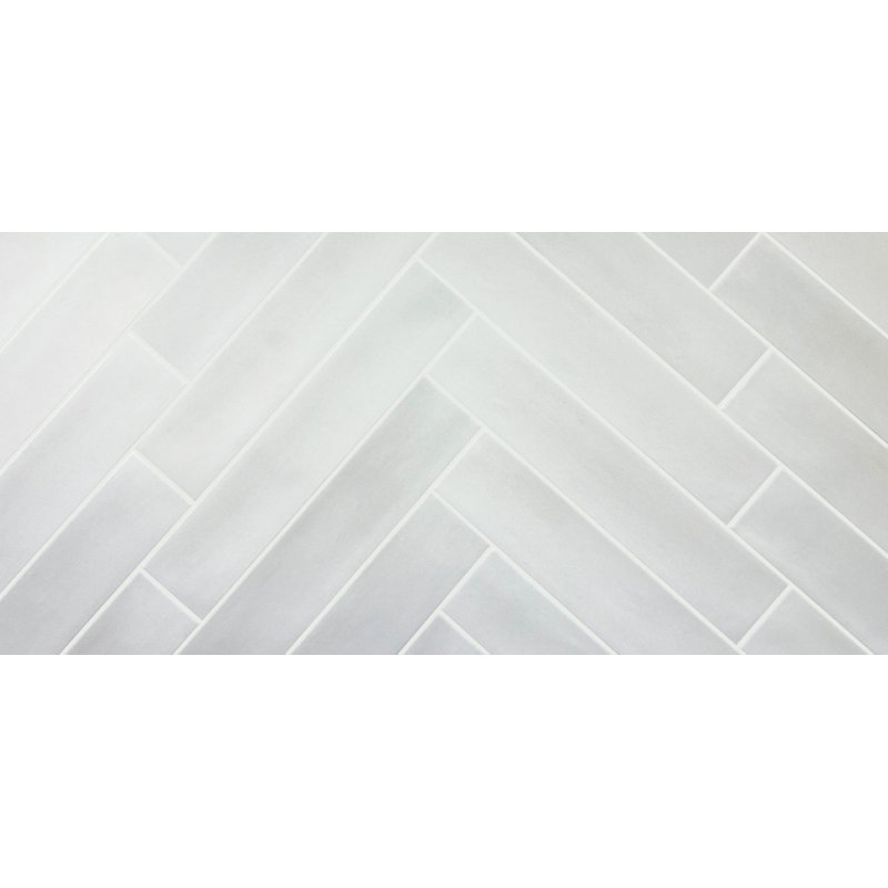 Carrelage mural simple et plancher en porcelaine 2 po x 12 po Ada, Blanc