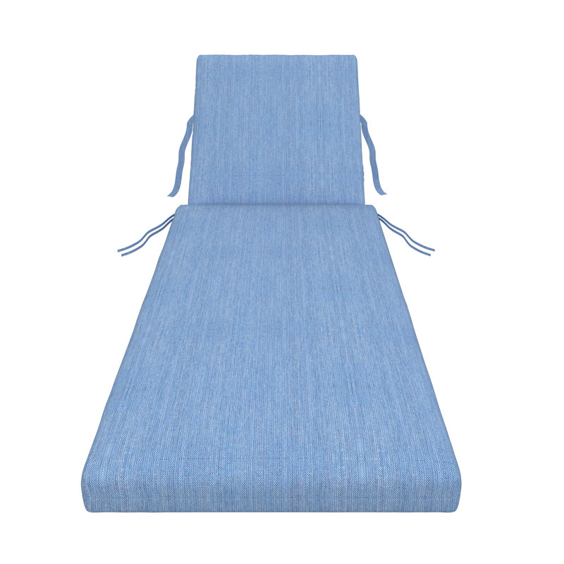 Amala Sunbrella® Outdoor Chaise Lounge Cushion, 23" x 29"/25" x 47" , Cast Ocean Sunbrella® Plainweave