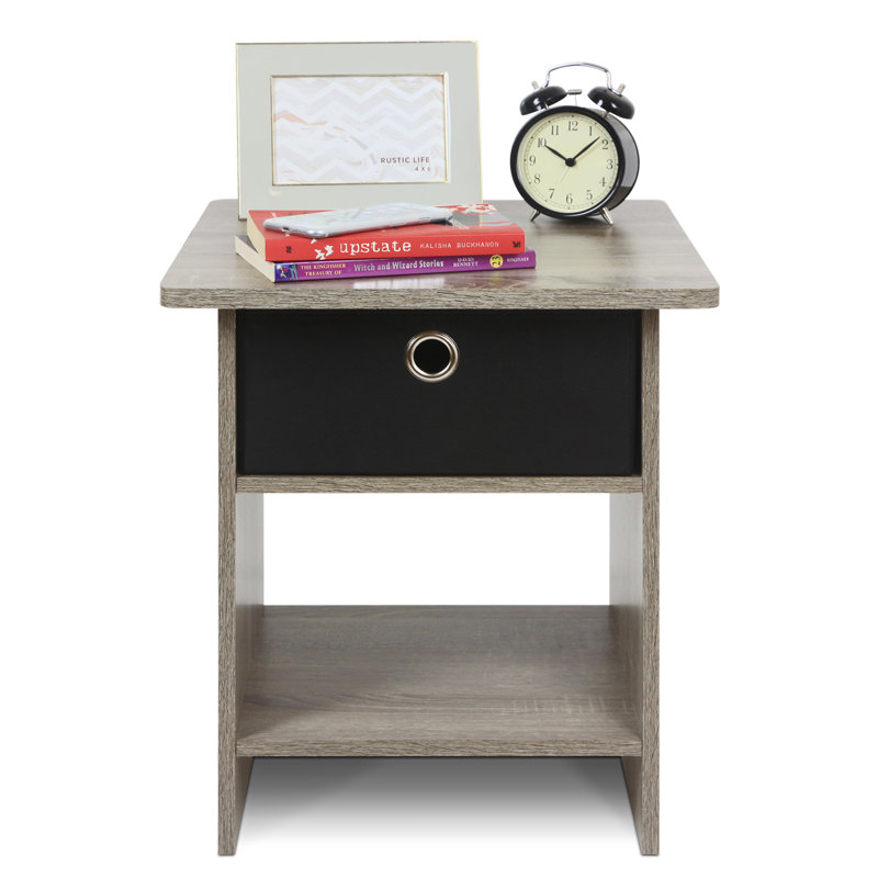Table de bout avec rangement Brigette, Gris chêne français