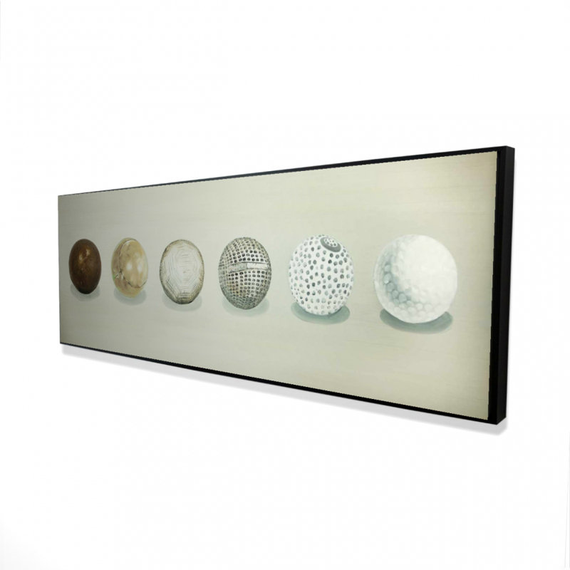 Golf Ball Evolution - Shapes Man Cave, décor de toile encadrée, H 61,25 po x l 21,25 po