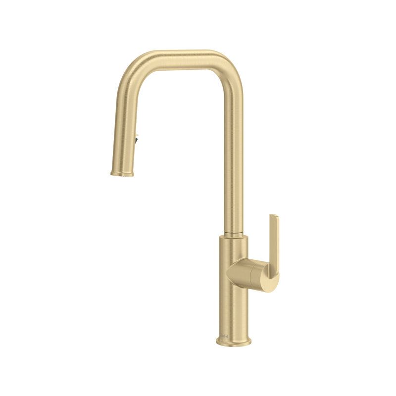 Authentica Pull-Down Kitchen Faucet With U-Spout, Satin Brass US4