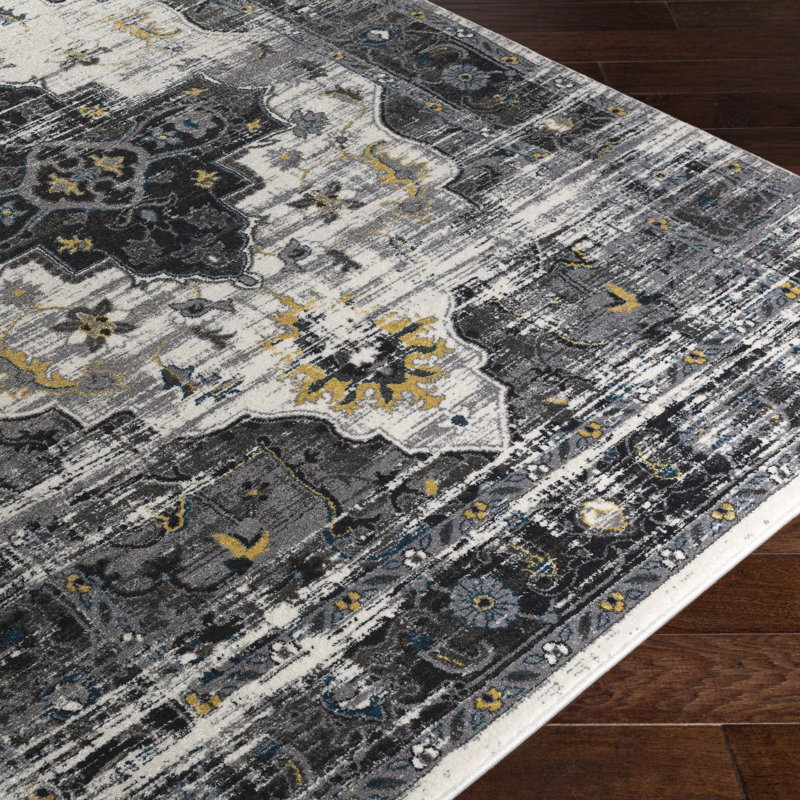 Tapis gris anthracite/noir Koh, Rectangle 5 pi 3 po x 7 pi 6 po