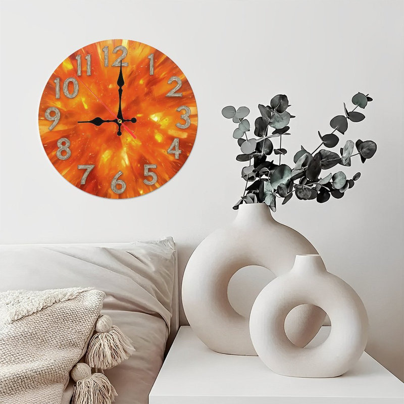 Horloge avec chiffres sur fond ardent