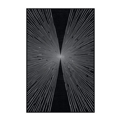 Soft Plush Evenson New Years Modern & Contemporary Abstract Area Rug in Gray – Black Binding