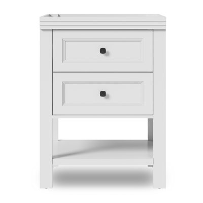 24" Single Bathroom Vanity Base Only, 2 Smooth Drawers, Sink not Included