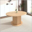 Table de salle à manger ronde extensible avec base hexagonale texturée