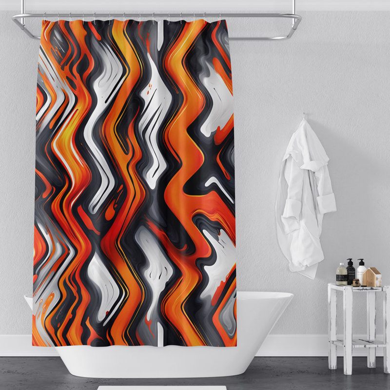Rideau de douche abstrait Evangélita, H 72 po x l 70 po