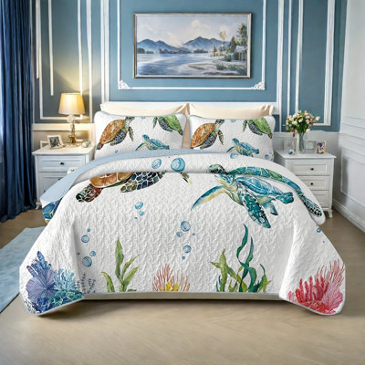 3 Pieces Full/queen/king Size Embroidery Quilt Set, Reversible Bedspread Coverlet, All Seasons, Rustic Quilted Blanket Bedding Sets With Pillow Shams, Modern Style Thin Comforter, 2 Pieces Twin Quilt Set