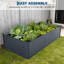 8x4x2 ft Galvanized Raised Garden Bed with Greenhouse Cover, Zippered Doors, Extra Deep-2070565176