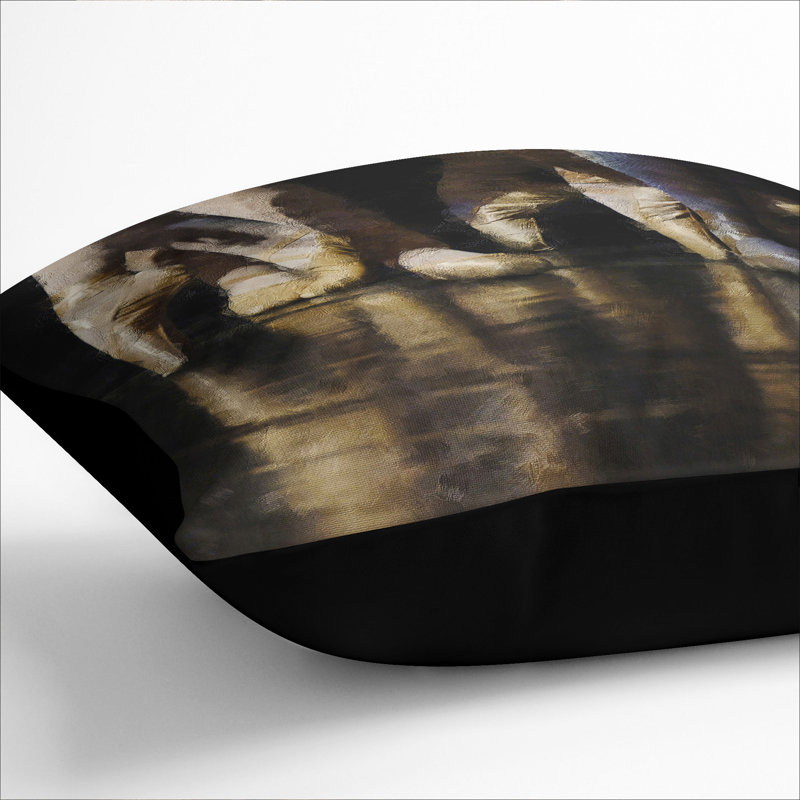 The Ballet Dancers Painting Scatter Cushion, 55cm H x 55cm W x 20cm D, Black