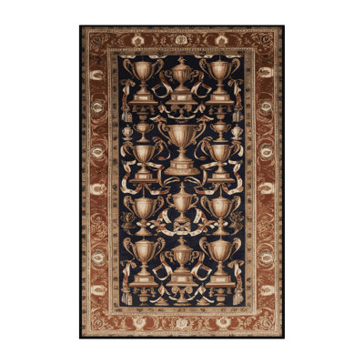 Machine Washable French Brown Area Rug