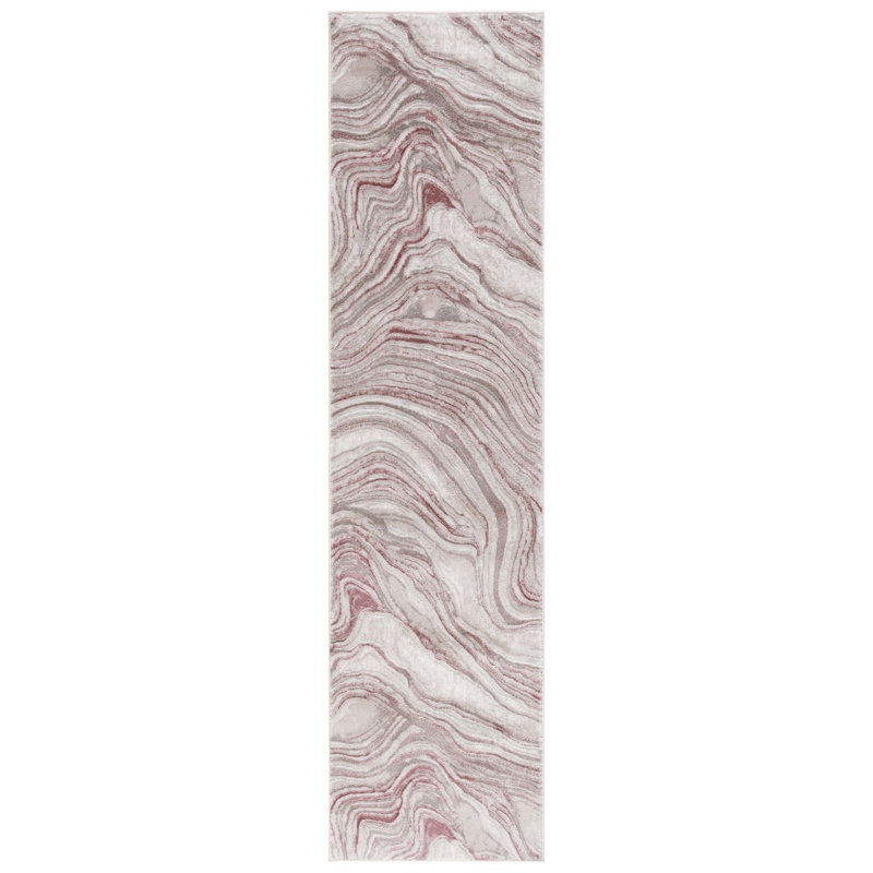 Abstract Machine Woven Stain-Resistant Area Rug, Runner 2' x 8'