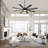 Veliz 65" Large Ceiling Fan with Light Kit and Remote Control, 6 Speeds DC Reversible Motor, 3 Color Lights, Timer, Plywood Blades, 2 Downrods, for Indoor/Covered Outdoor Use-1298740827-1298740825