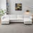 4-Seat Sectional Sofa With 2 Ottomans-2035293723