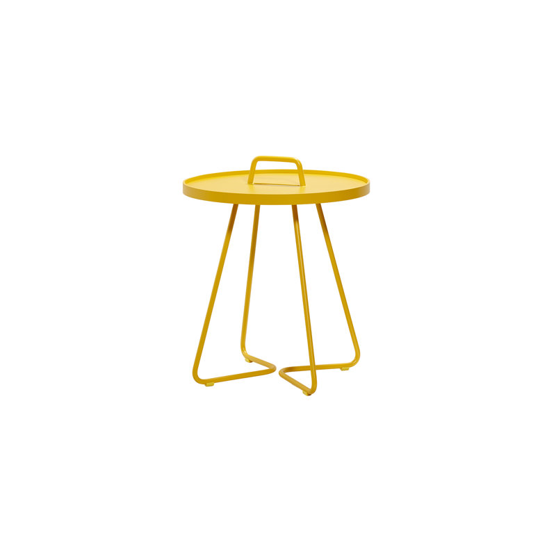 On-the-Move Outdoor Round Side Table, Yellow, 17.4"