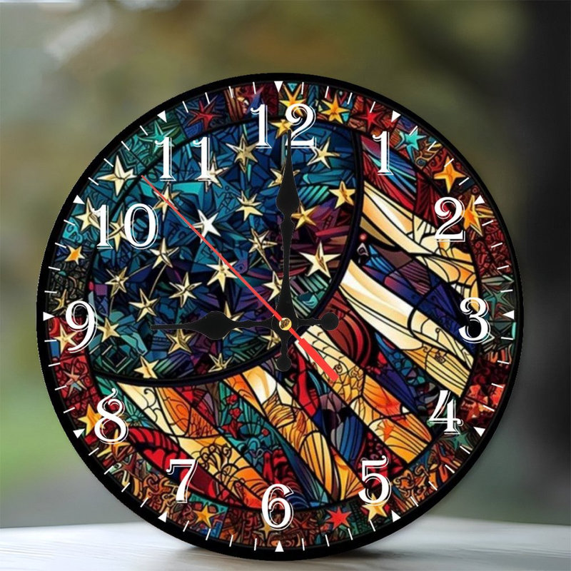Horloge murale en bois 10 po, mouvement silencieux, à piles (piles AA non incluses), décor artistique, parfait pour les décorations