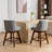 Counter Height Swivel Of 2, 26'' Seat Height. Gray Upholstered With 360-Degree Feature. Soft Foam And Steel Spring Filler For Extended Sitting Period. Curved Back Support. Made Rubber Wood. Dining-1230451709
