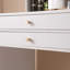 Bureau de coiffeuse avec miroir éclairé, coiffeuse de maquillage avec tiroirs et armoire de rangement pour chambre à coucher, bureau en verre, luminosité réglable à 3 modes d'éclairage, tabouret de rangement