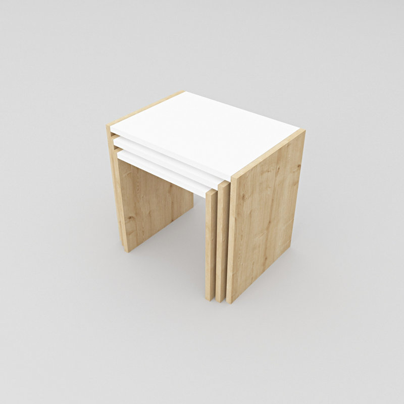 Sidonija Coffee Table, White Top/Natural Base