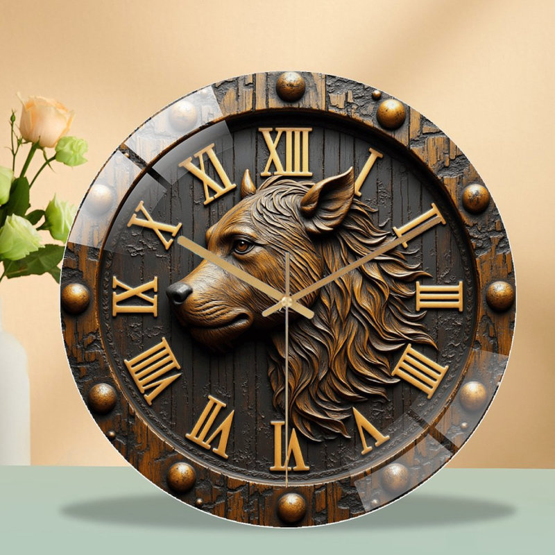 Horloge murale en bois 12 po