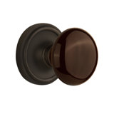 Classic Rosette with Brown Porcelain Door Knob