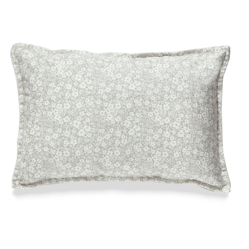 Coussin réversible à motif floral Leaf, Beige