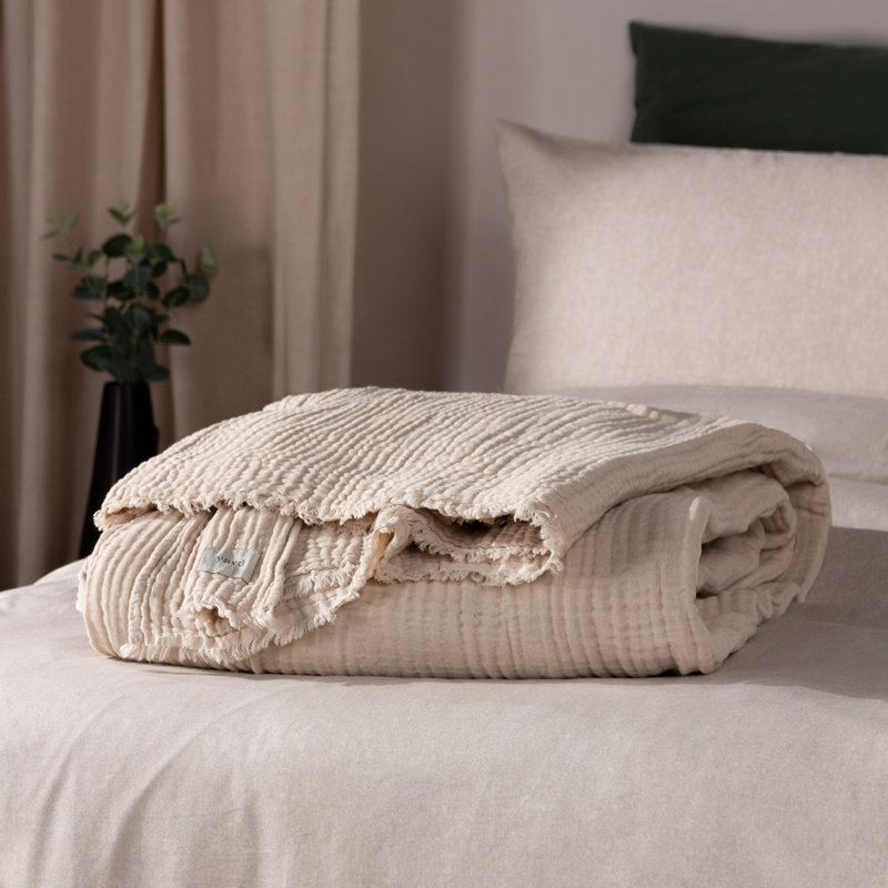 Knitted Throw Blanket, W130 x L180cm, Brown
