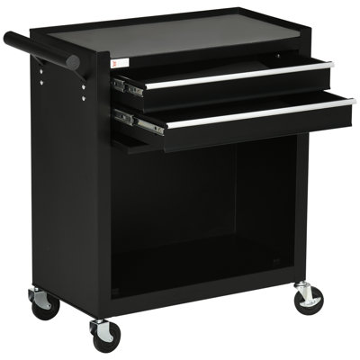 Schweinzger 24.4'' W 2 -Drawer Steel Bottom Rollaway Chest with Wheels
