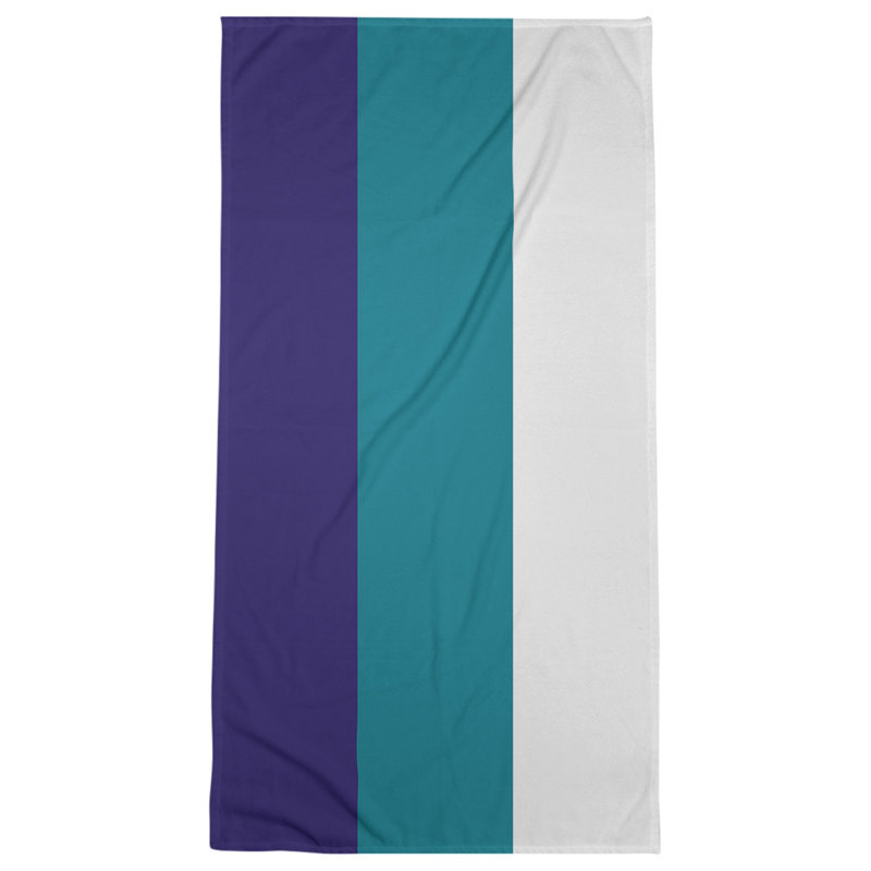 Lightweight Bath Towel, Dark Purple/Teal/White