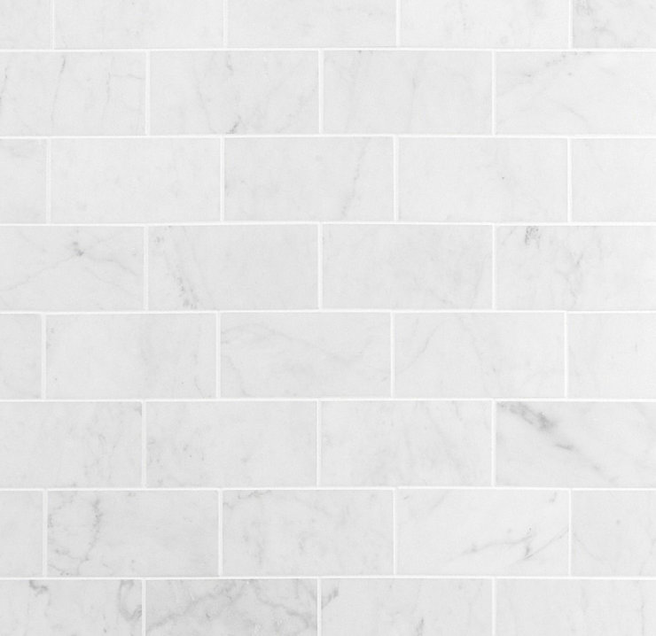 Carreau de marbre et de carreaux Carrare bleu gris et blanc - mat / 3 po x 6 po, 3”x6”