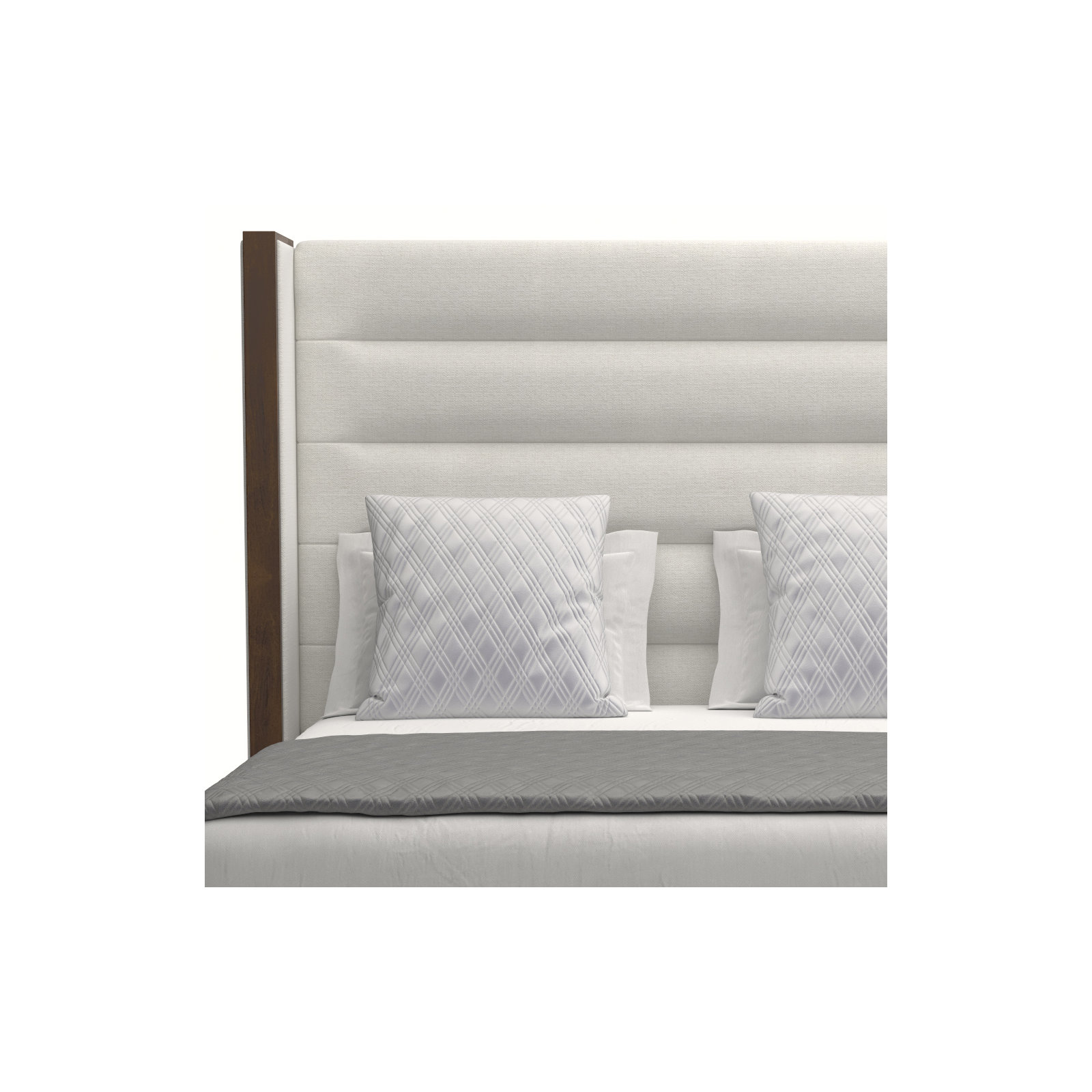 Ally Upholstered Wingback Bed, King, Off White Revolution®