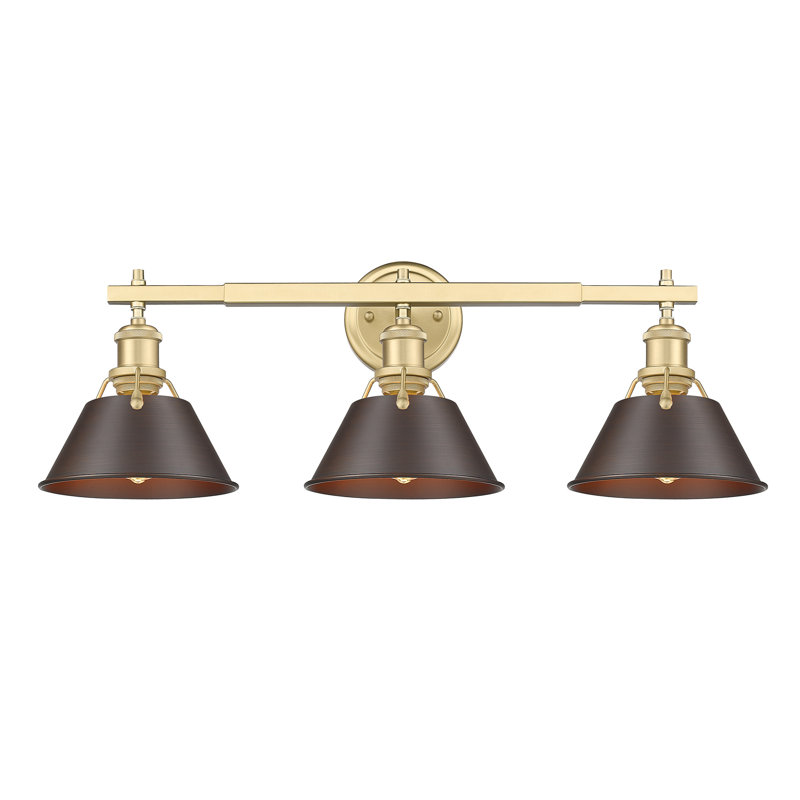 Luminaire à 3 lumières Felda, Bronze huilé, Bronze champagne brossé