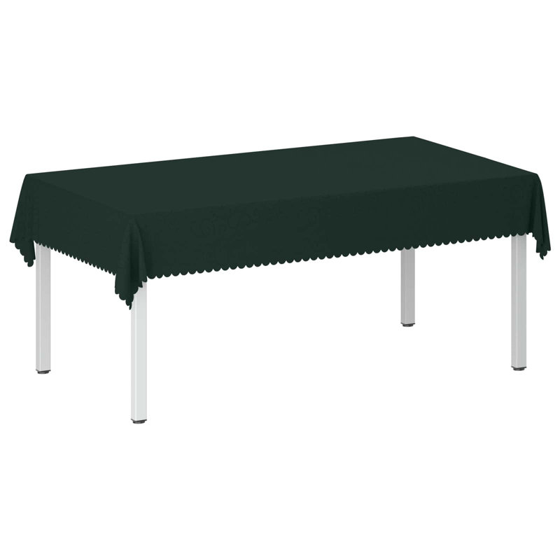  Table Cloth Dining Cover Kitchen Tablecloth Living Room Modern Jacquard, 160cm L, Dark Green