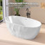 Baignoire de salle de bain autoportante en acrylique brillant blanc brillant 59 "X 30" avec trop-plein et bonde escamotable chromée