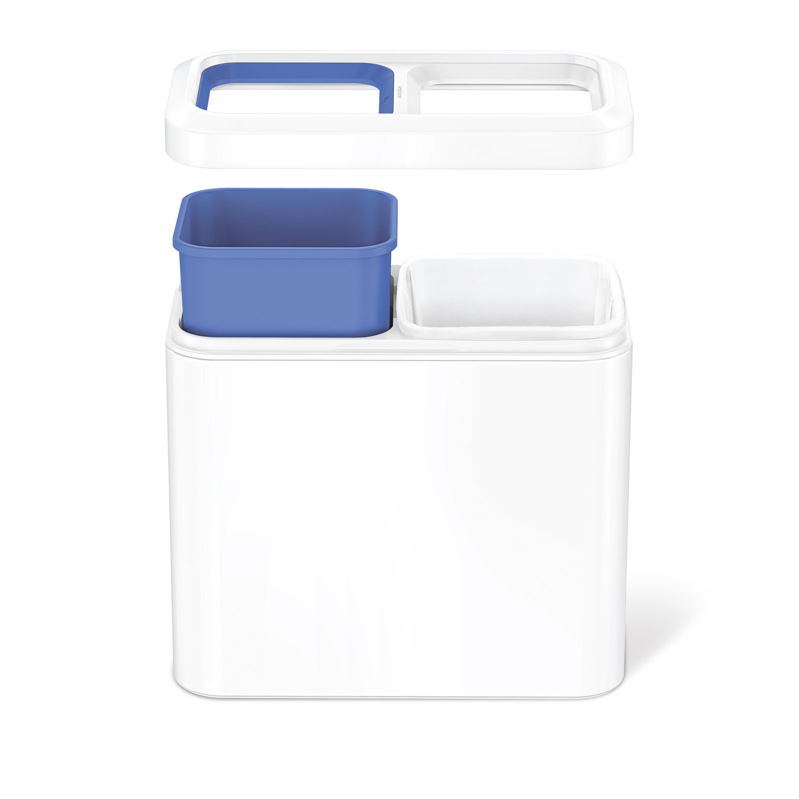 simplehuman 5.3gal Dual Recycling Can, White