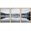 «Serene Lake Reflection Misty Mountain Morning Scene Illustration Modern Art Decor Living Room» 3 pièces-100781013-100781015