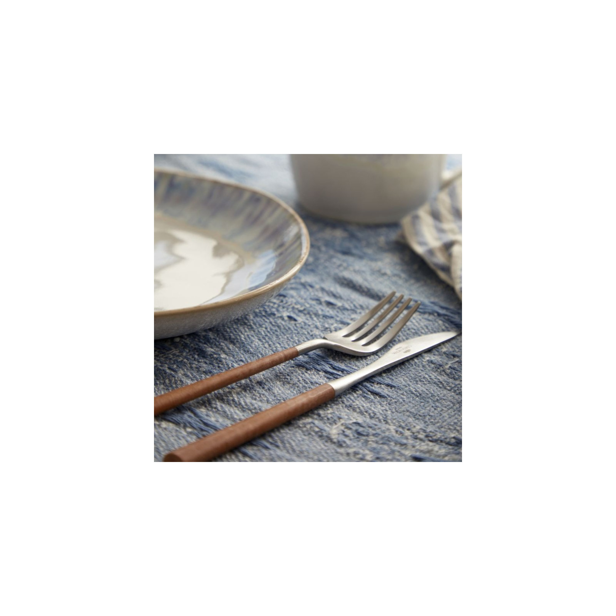 Mito Stainless Steel Flatware - Set of 5, Brown
