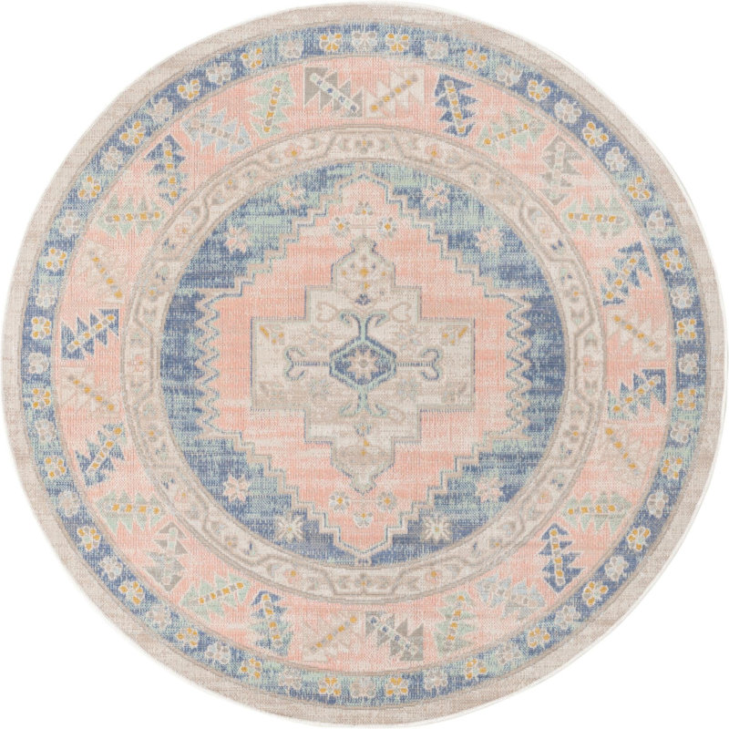 Shauntrelle Oriental Indoor Rug, Round 5'
