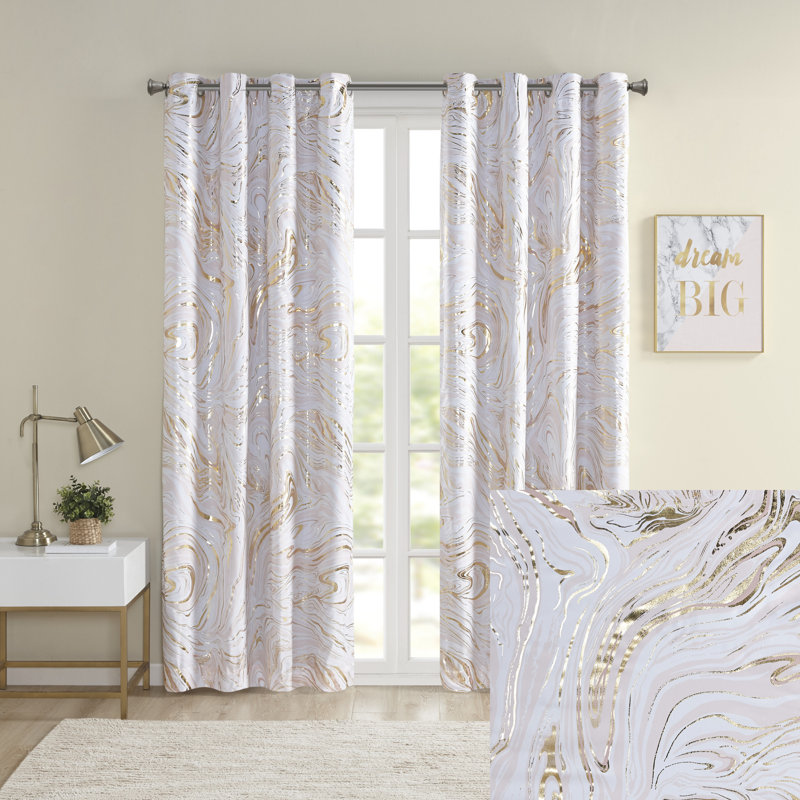 Rideau simple occultant Celinna, Rosé / doré, l 50" x L 84"