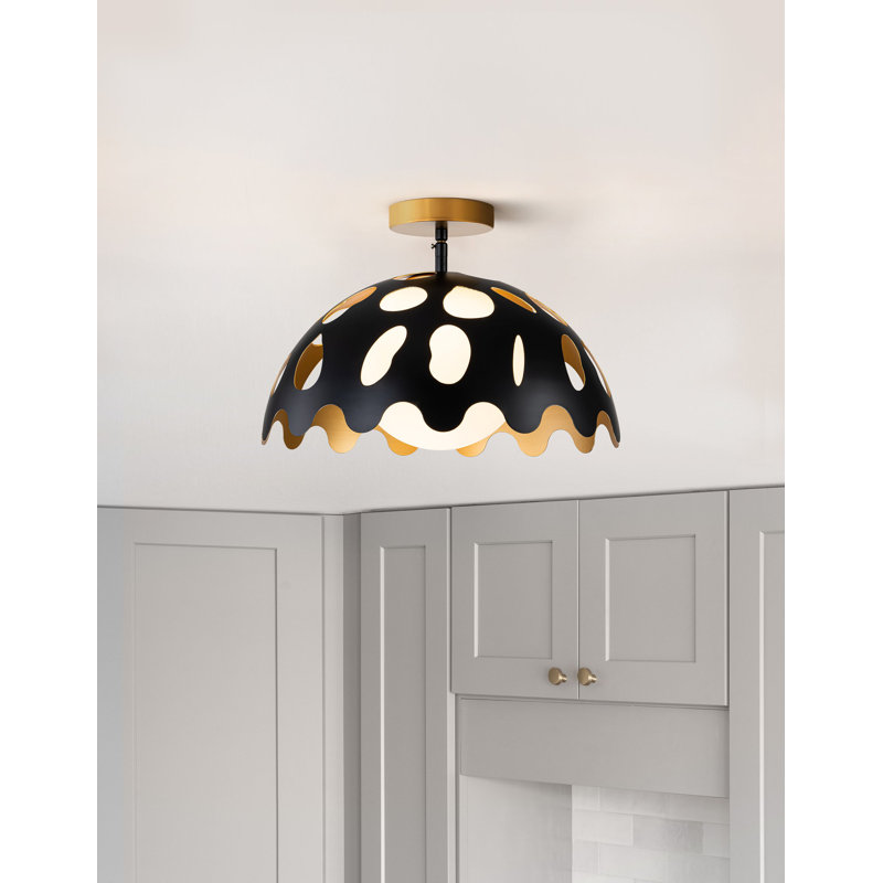 Pebbles Pendant, Satin Black, 5" H x 10" W x 10" D