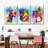 " Dogs Paint Splash Multi Piece Canvas Print " 3 - Pieces-93058275