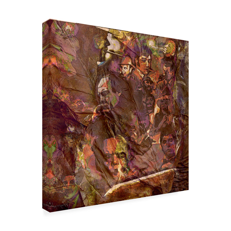18" x 18" Brown and Red Canvas Sports Art