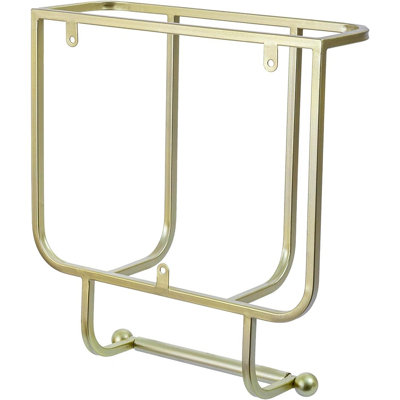 2-In-One Wall Mounted Bathroom Storage, Modern Brass Tone...