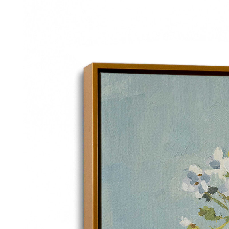 «White Flower Pot II» par Marian Parsons, reproduction d'art sur toile, H 12 po x l 18 po, Doré
